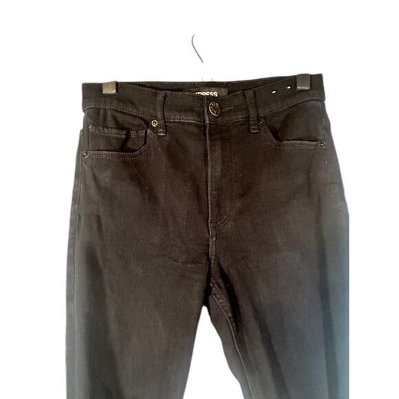 Express Black Ripped Stretch High Rise Leggings Skinny Jeans Women Sz 6 - Picture 3 of 12